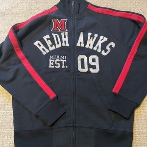 Vintage Miami University Redhawks Fullzip Sweatshirt, Size Small
